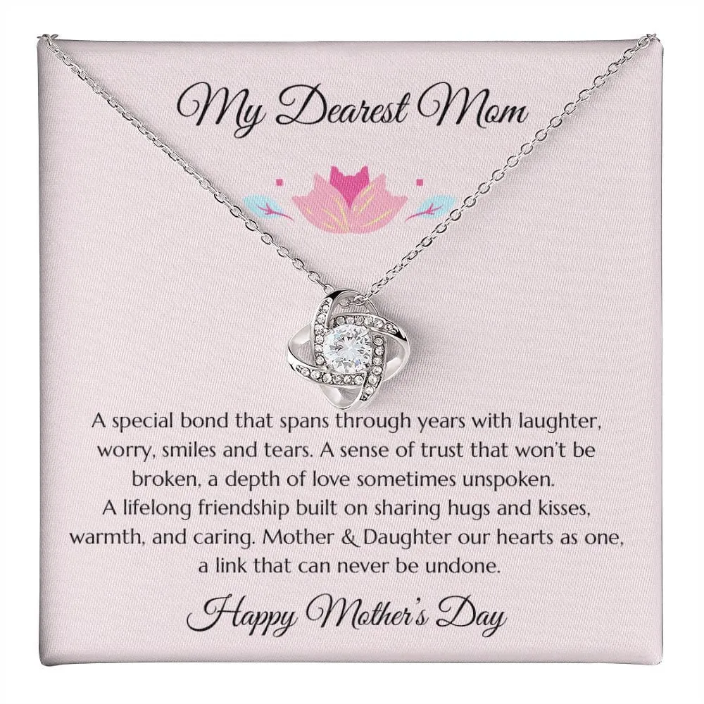 Mother’s Day Gift, Mom Gift from Daughter, Mother Gift, Mom Gold Heart Necklace, Mom Poem, Gold Love Knot Necklace, Daughter Gift to Mom