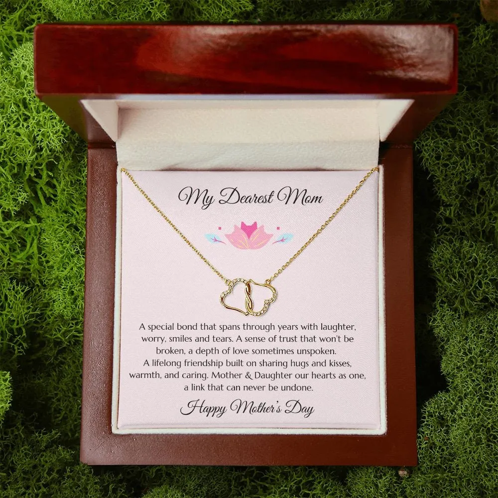 Mother's Day Gift, Mom Gift, Mother Gift, Mom Diamond Necklace, Mom Poem With Gold & Diamond Infinity Hearts Necklace, Daughter Gift to Mom