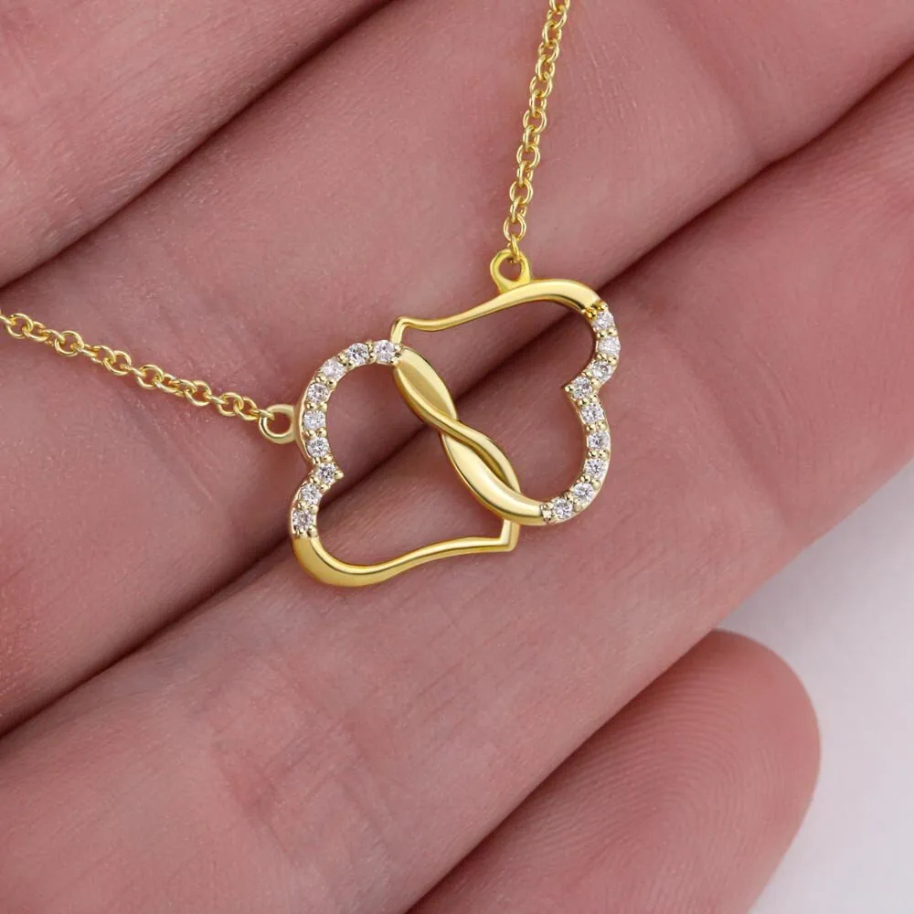 Mother's Day Gift, Mom Gift, Mother Gift, Mom Diamond Necklace, Mom Poem With Gold & Diamond Infinity Hearts Necklace, Daughter Gift to Mom