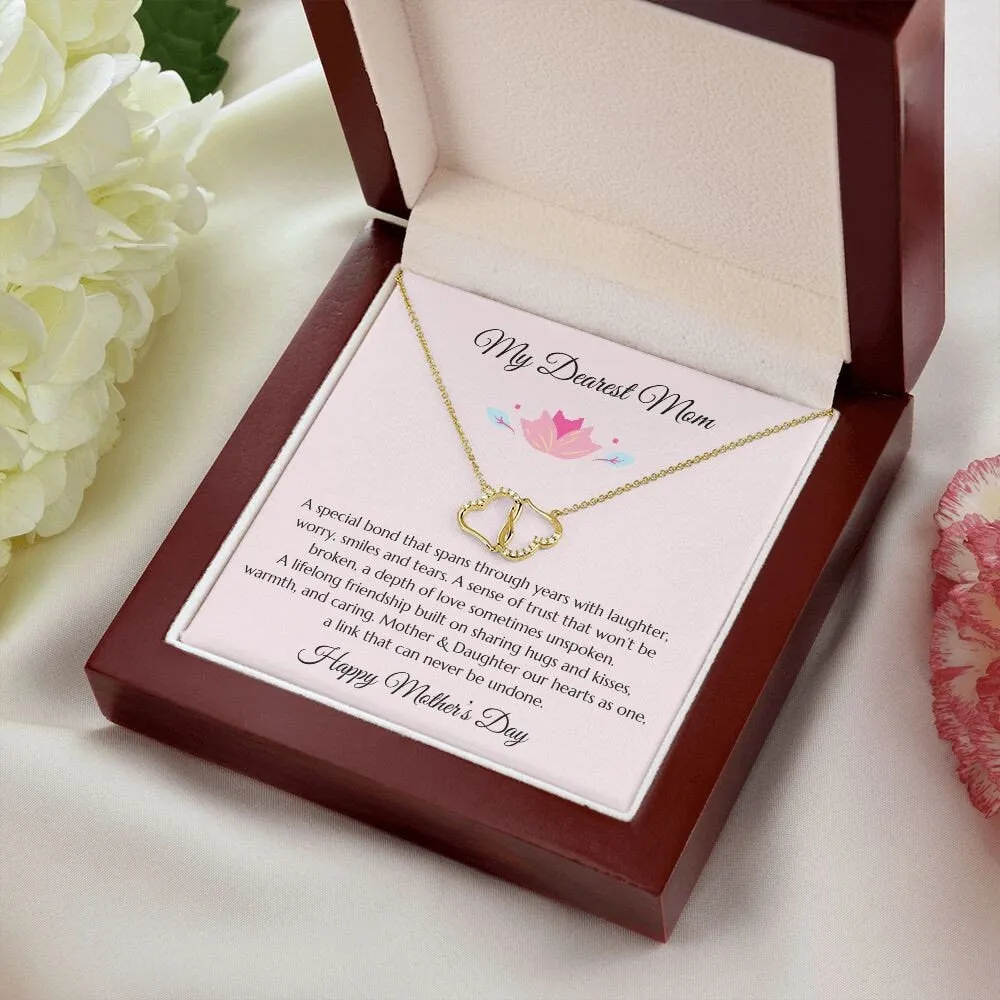 Mother's Day Gift, Mom Gift, Mother Gift, Mom Diamond Necklace, Mom Poem With Gold & Diamond Infinity Hearts Necklace, Daughter Gift to Mom