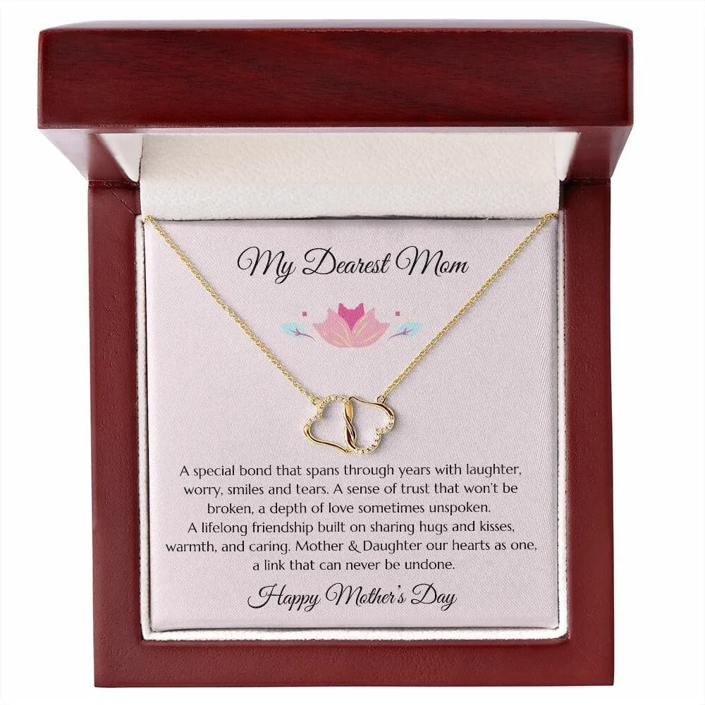 Mother's Day Gift, Mom Gift, Mother Gift, Mom Diamond Necklace, Mom Poem With Gold & Diamond Infinity Hearts Necklace, Daughter Gift to Mom