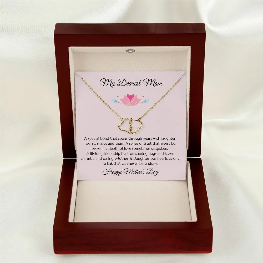 Mother's Day Gift, Mom Gift, Mother Gift, Mom Diamond Necklace, Mom Poem With Gold & Diamond Infinity Hearts Necklace, Daughter Gift to Mom