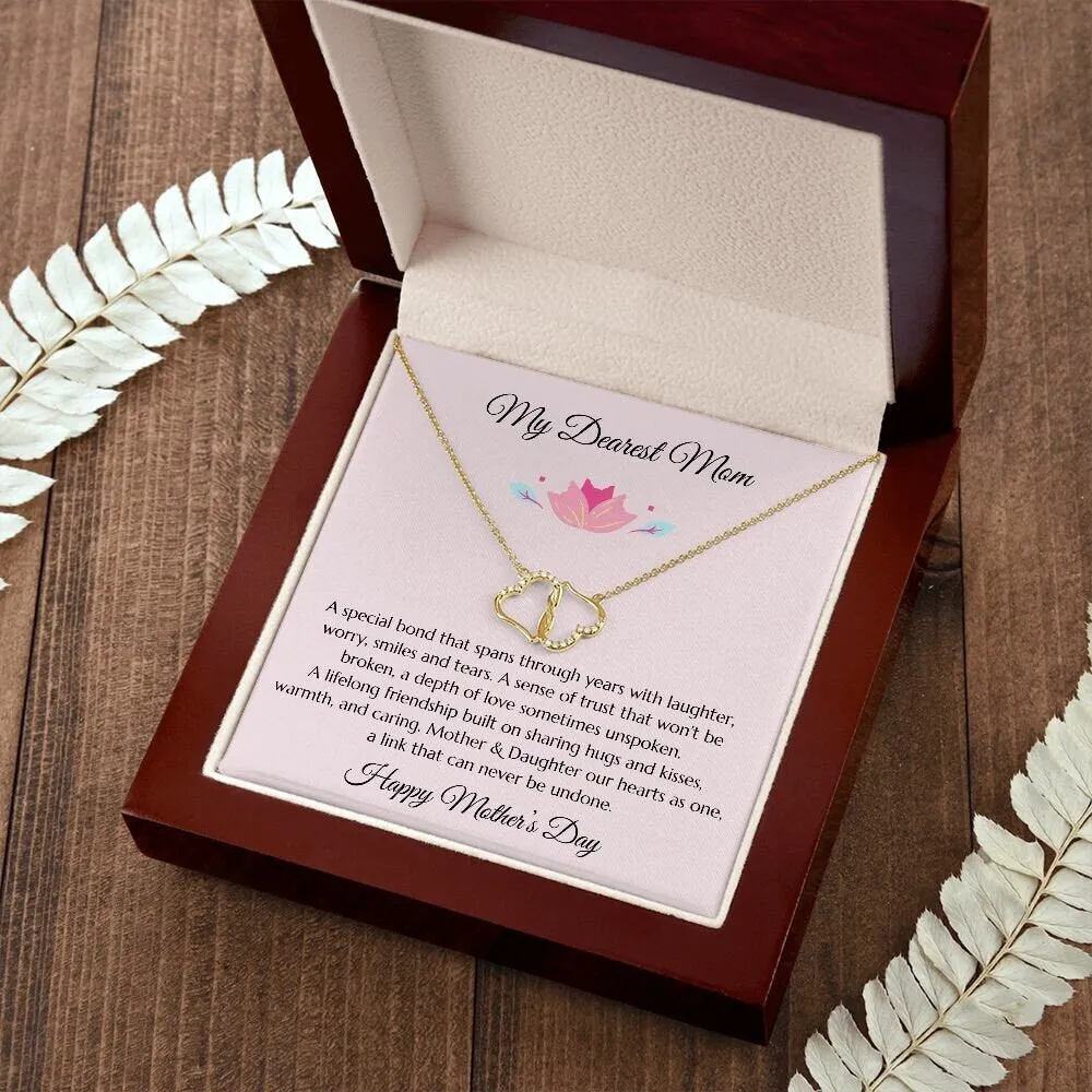Mother's Day Gift, Mom Gift, Mother Gift, Mom Diamond Necklace, Mom Poem With Gold & Diamond Infinity Hearts Necklace, Daughter Gift to Mom