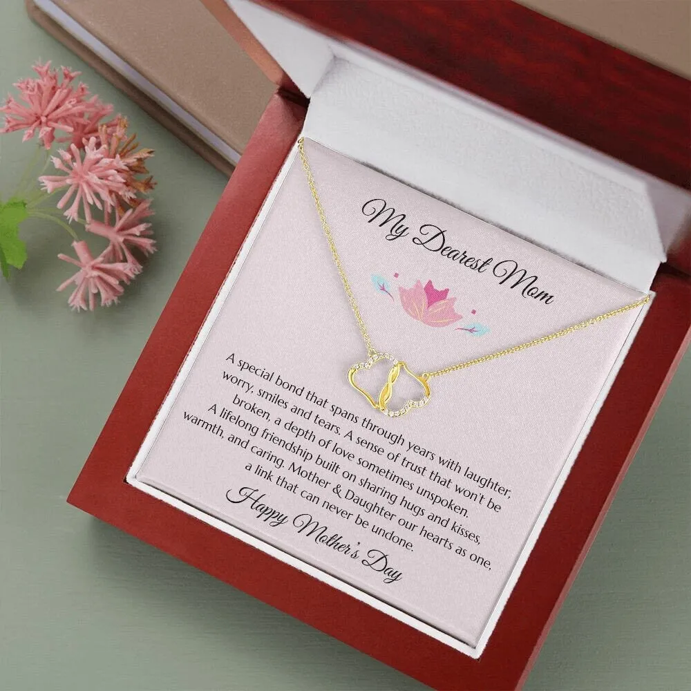 Mother's Day Gift, Mom Gift, Mother Gift, Mom Diamond Necklace, Mom Poem With Gold & Diamond Infinity Hearts Necklace, Daughter Gift to Mom