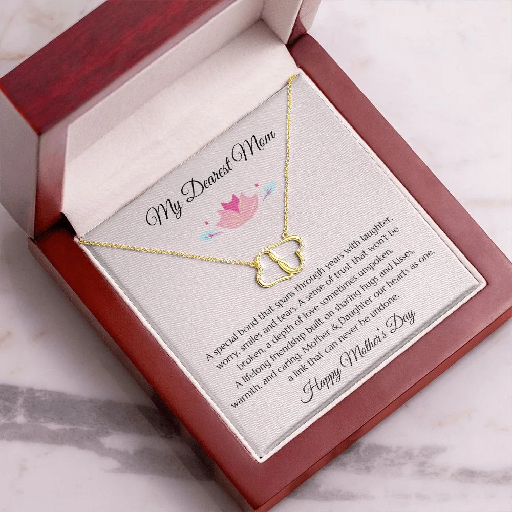 Mother's Day Gift, Mom Gift, Mother Gift, Mom Diamond Necklace, Mom Poem With Gold & Diamond Infinity Hearts Necklace, Daughter Gift to Mom