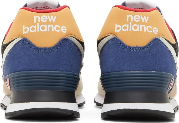 New Balance 574 sneakers, yellow/blue/beige