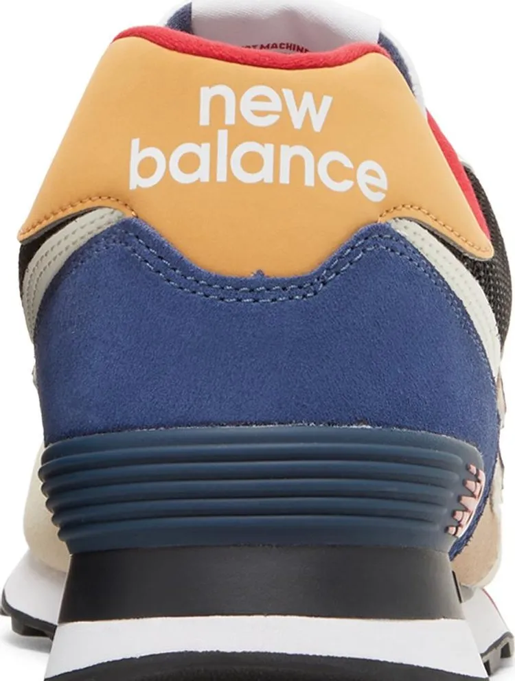 New Balance 574 sneakers, yellow/blue/beige