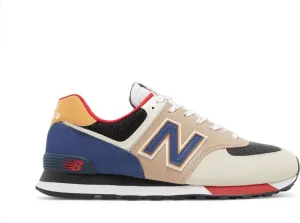 New Balance 574 sneakers, yellow/blue/beige