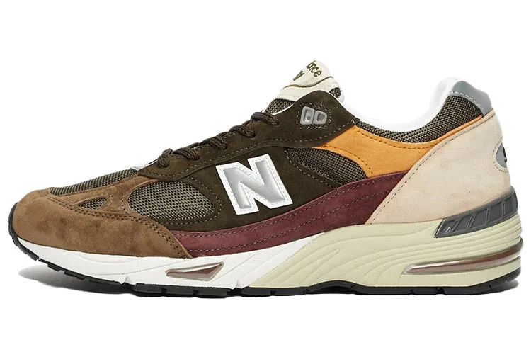 New Balance 991 Olive Burgundy Brown