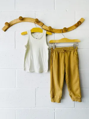 Nico Nico Cream Tank   Mustard Joggers, 2 years