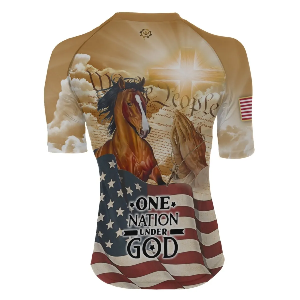 One Nation Under God Women's Short Sleeve Rash Guard