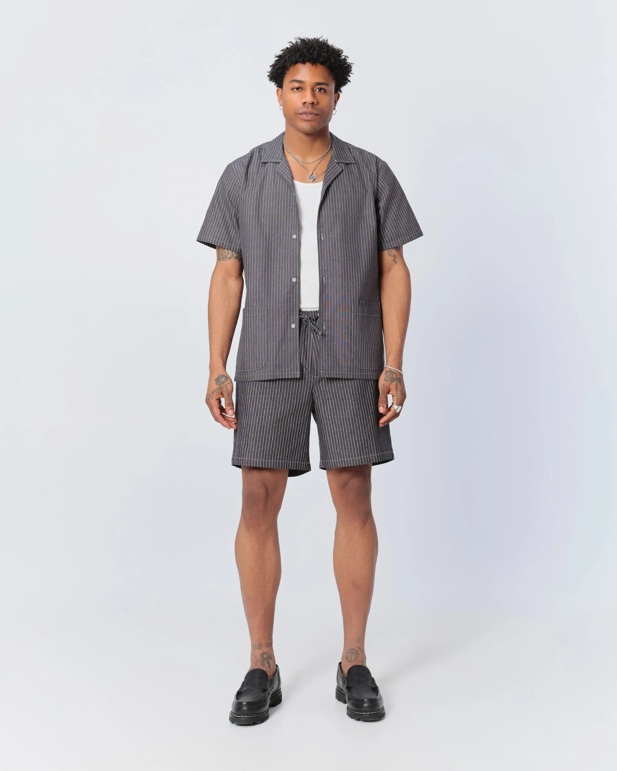 Oxford Stripe Denim Leisure Short