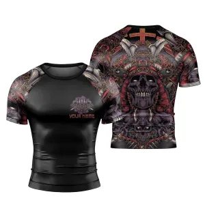 Personalized Deadly Shogun Short Sleeve Rash Guard