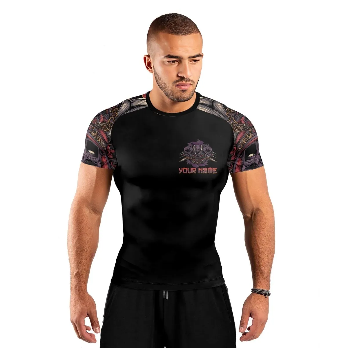 Personalized Deadly Shogun Short Sleeve Rash Guard