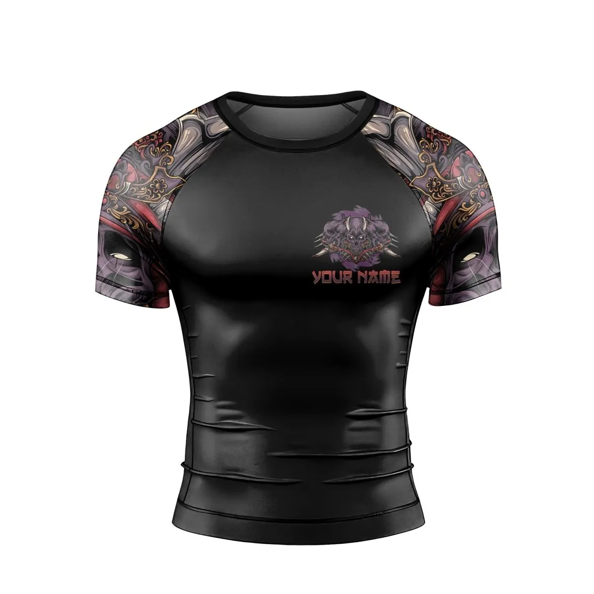 Personalized Deadly Shogun Short Sleeve Rash Guard