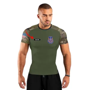 Personalized Utah ARNG Men's Short Sleeve Rash Guard