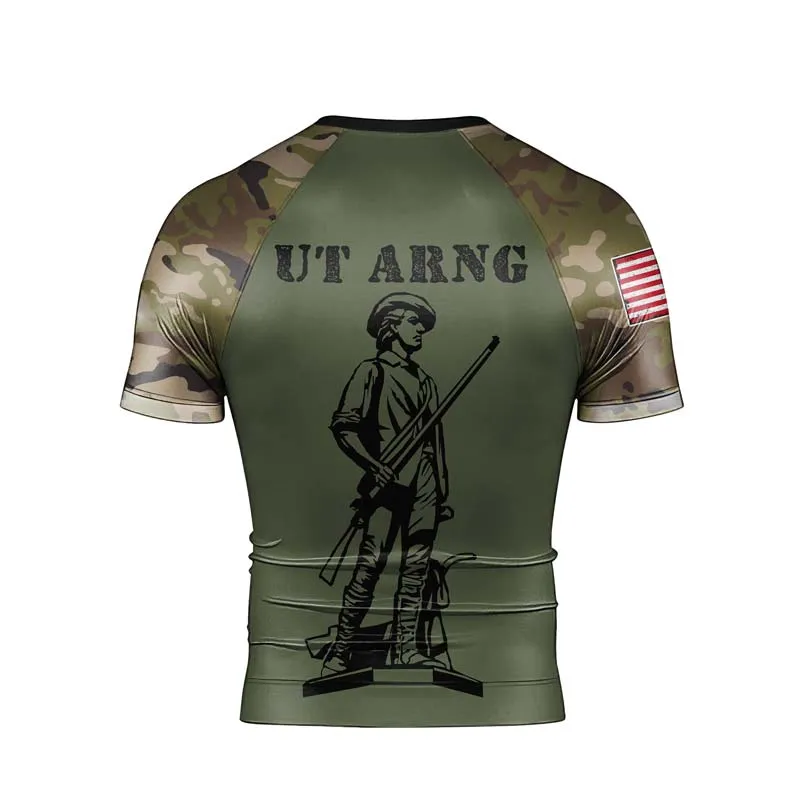 Personalized Utah ARNG Men's Short Sleeve Rash Guard
