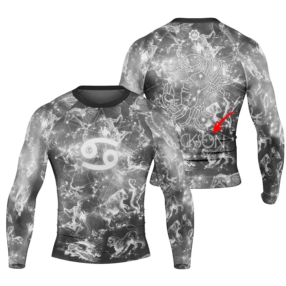 Personalized Zodiac Cancer Long Sleeve Rash Guard
