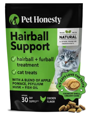 Pet Honesty Dual Texture Hairball Support Supplement for Cats