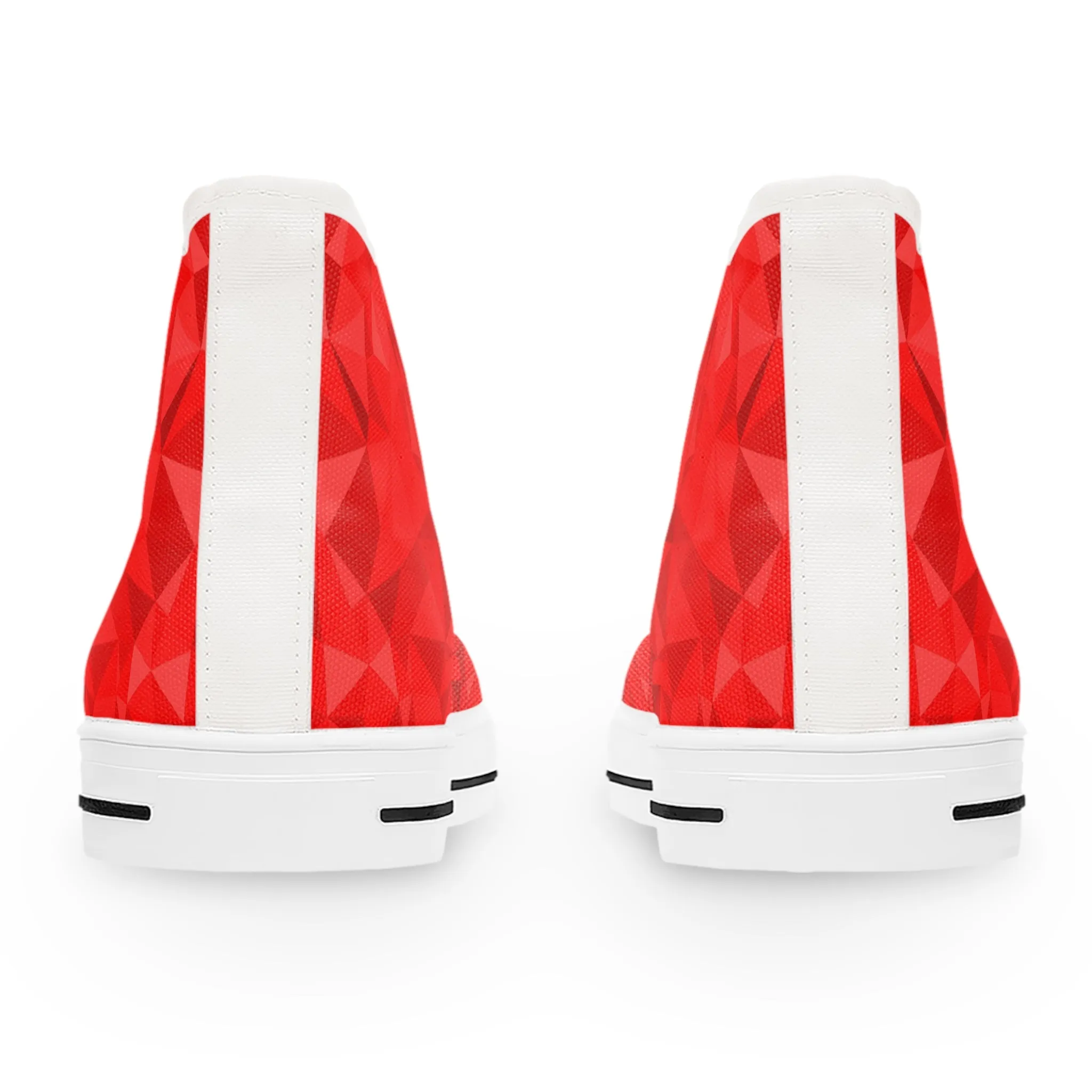 Red Flat Polygon Women's High Top Sneakers