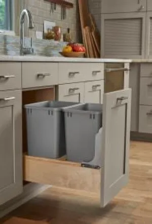 Rev-A-Shelf DBL 35 QT Bottom Mount Waste Container 4WCBM-18DM-2