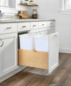 Rev-A-Shelf DBL 35 QT Value Line Bottom Mount W/SC Slides 21" CAB 4VLWCSC-2135DM-2
