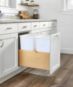 Rev-A-Shelf DBL 35 QT Value Line Bottom Mount W/SC Slides 21" CAB 4VLWCSC-2135DM-2
