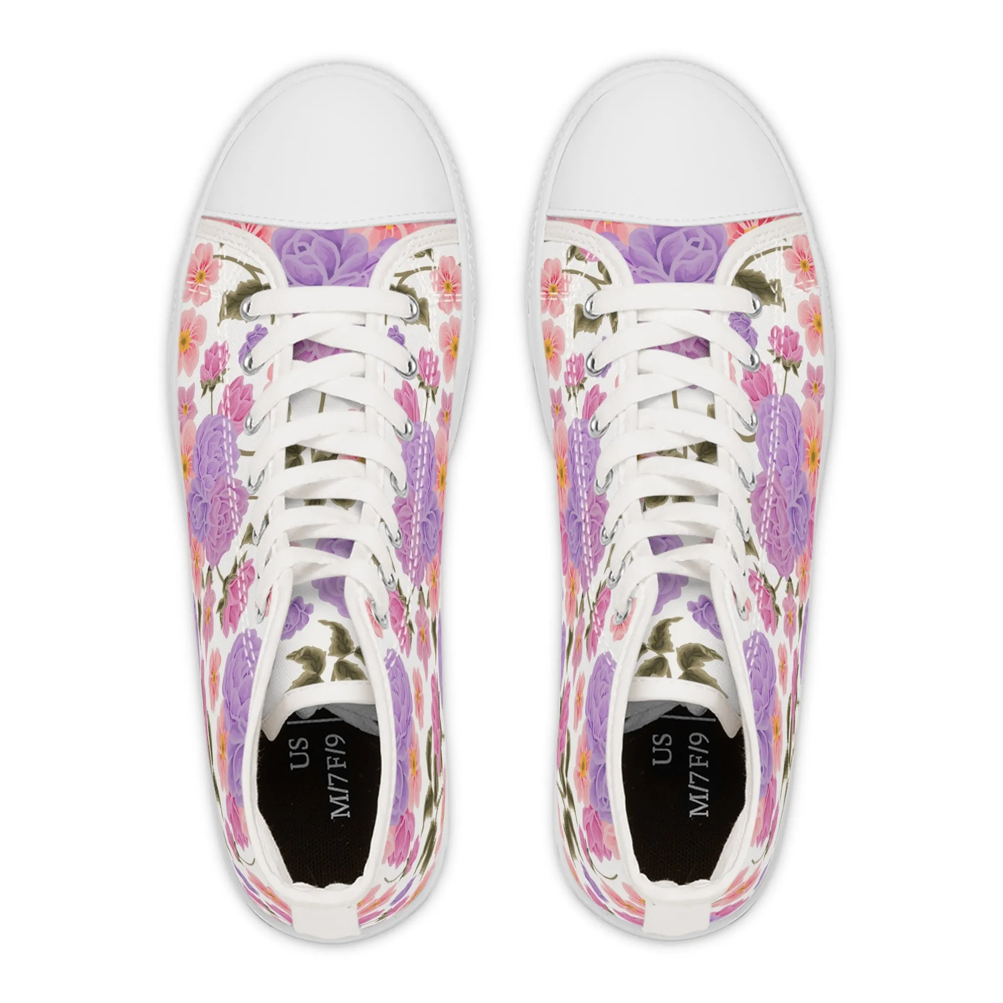 Rose Garden Romance Women's High Top Sneakers