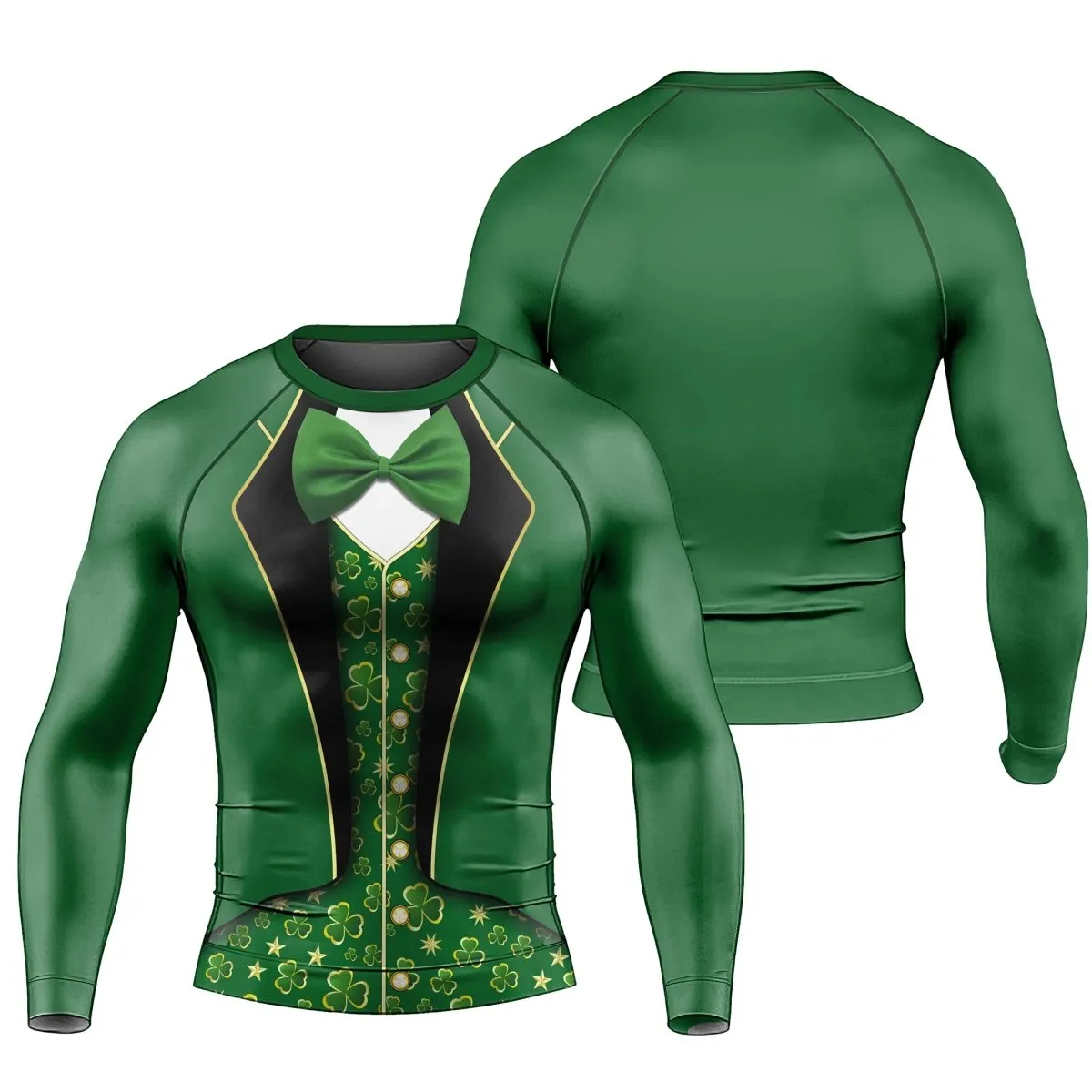 St. Patrick's Day Cosplay Men's Long Sleeve Rash Guard