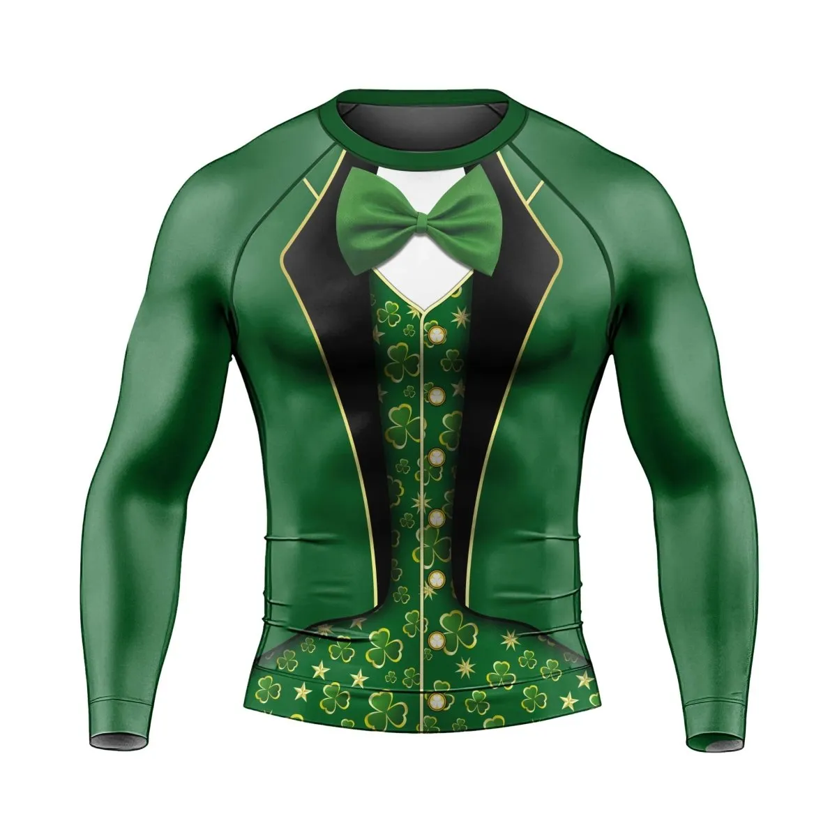 St. Patrick's Day Cosplay Men's Long Sleeve Rash Guard