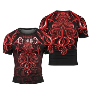 The Call Of Cthulhu RED Short Sleeve Rash Guard