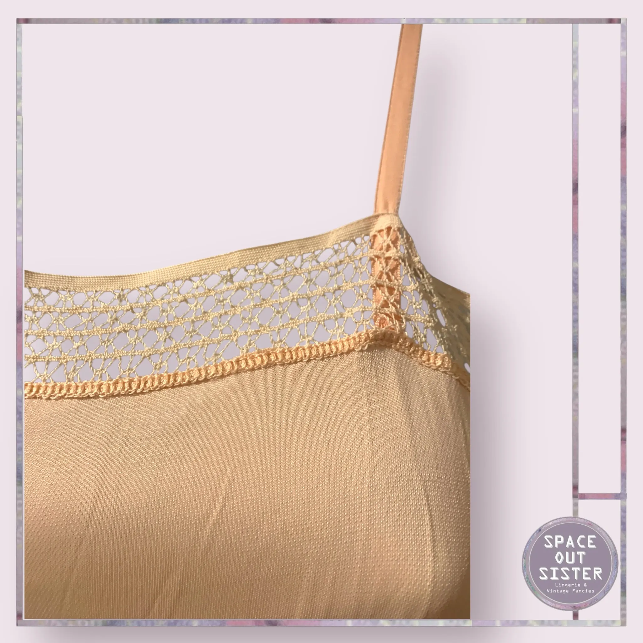 Vintage Crochet Lace Tricot Slip