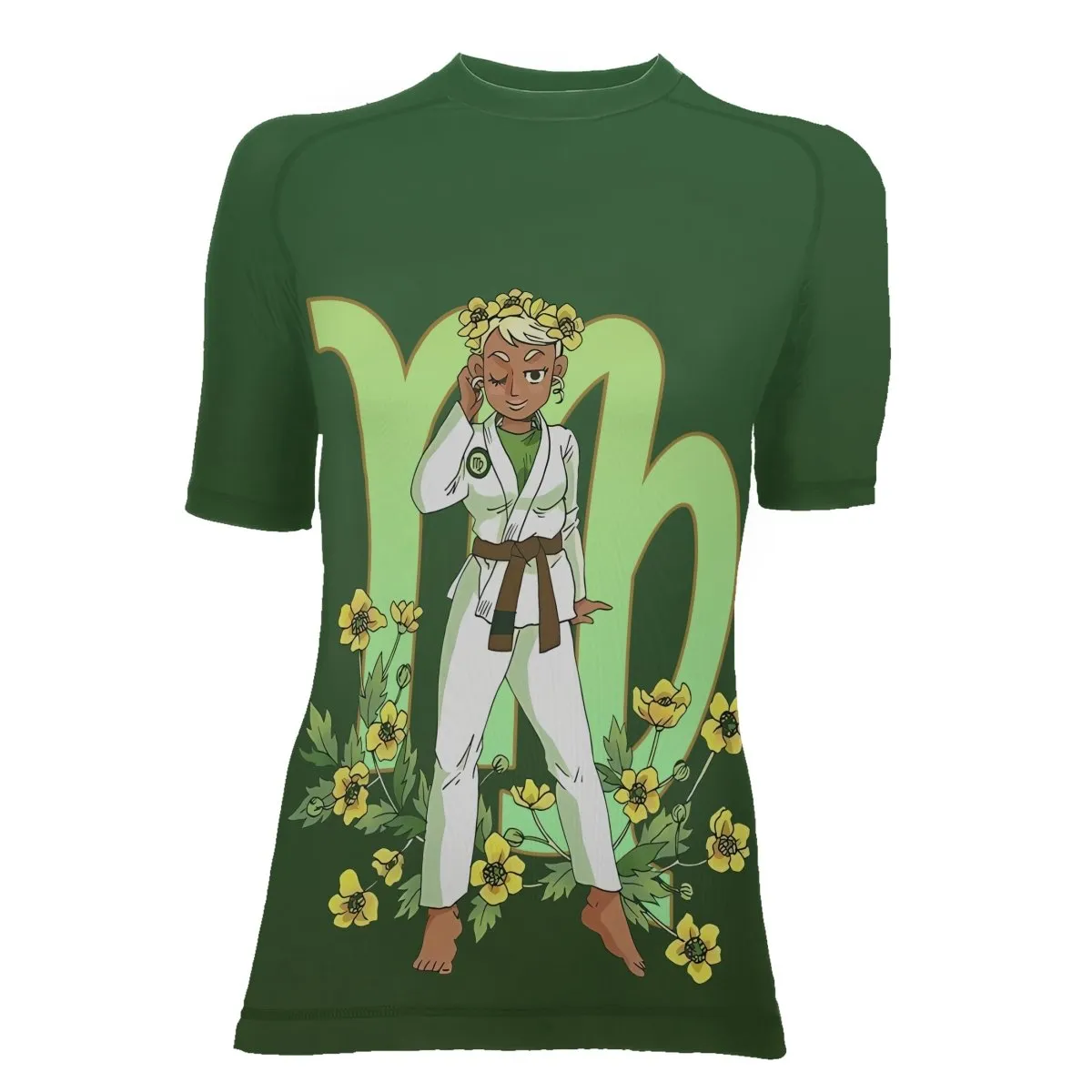 Virgo Zodiac Mom Women's Short Sleeve Rash Guard