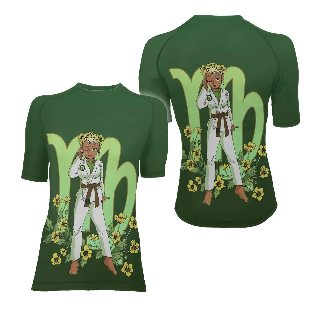 Virgo Zodiac Mom Women's Short Sleeve Rash Guard