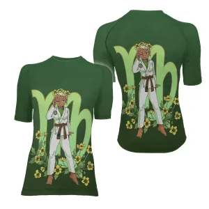 Virgo Zodiac Mom Women's Short Sleeve Rash Guard
